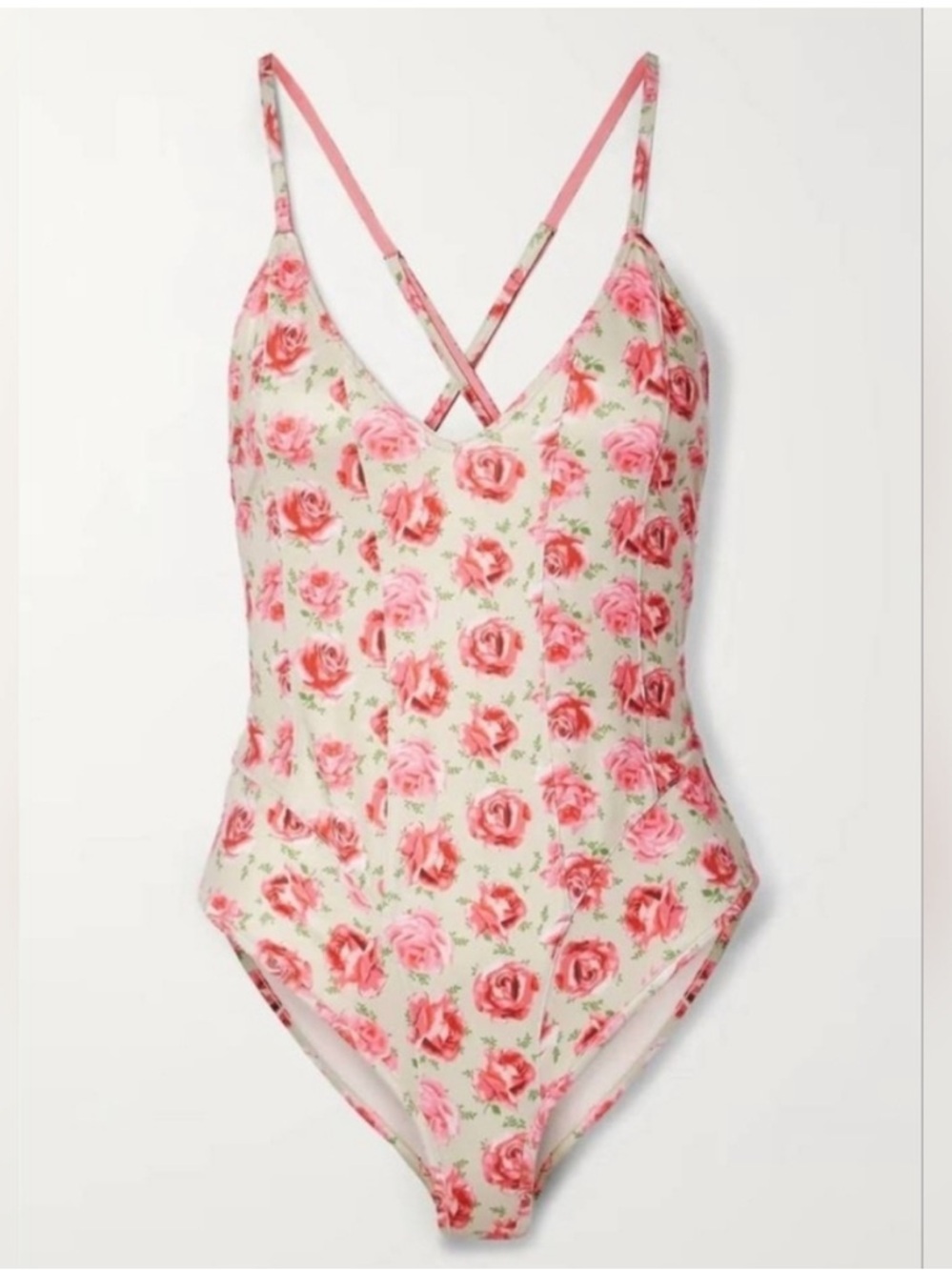 LoveShackFancy Shailee One-Piece Swim in Floral Cherry